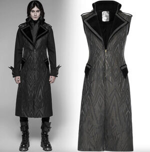 Punk Rave Mens Mirage Medieval Jacquard Gothic Long Vest M/L Steampunk